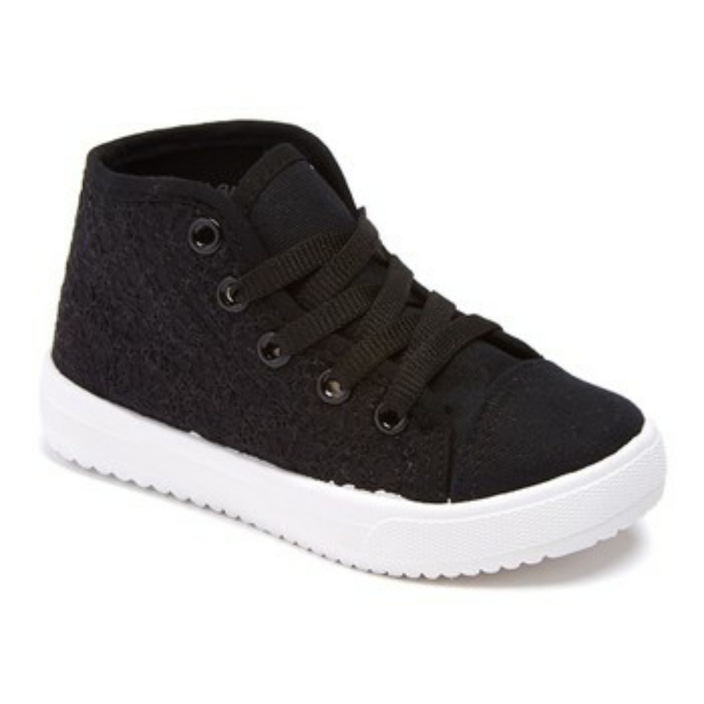 Black Lace Girls Sneakers